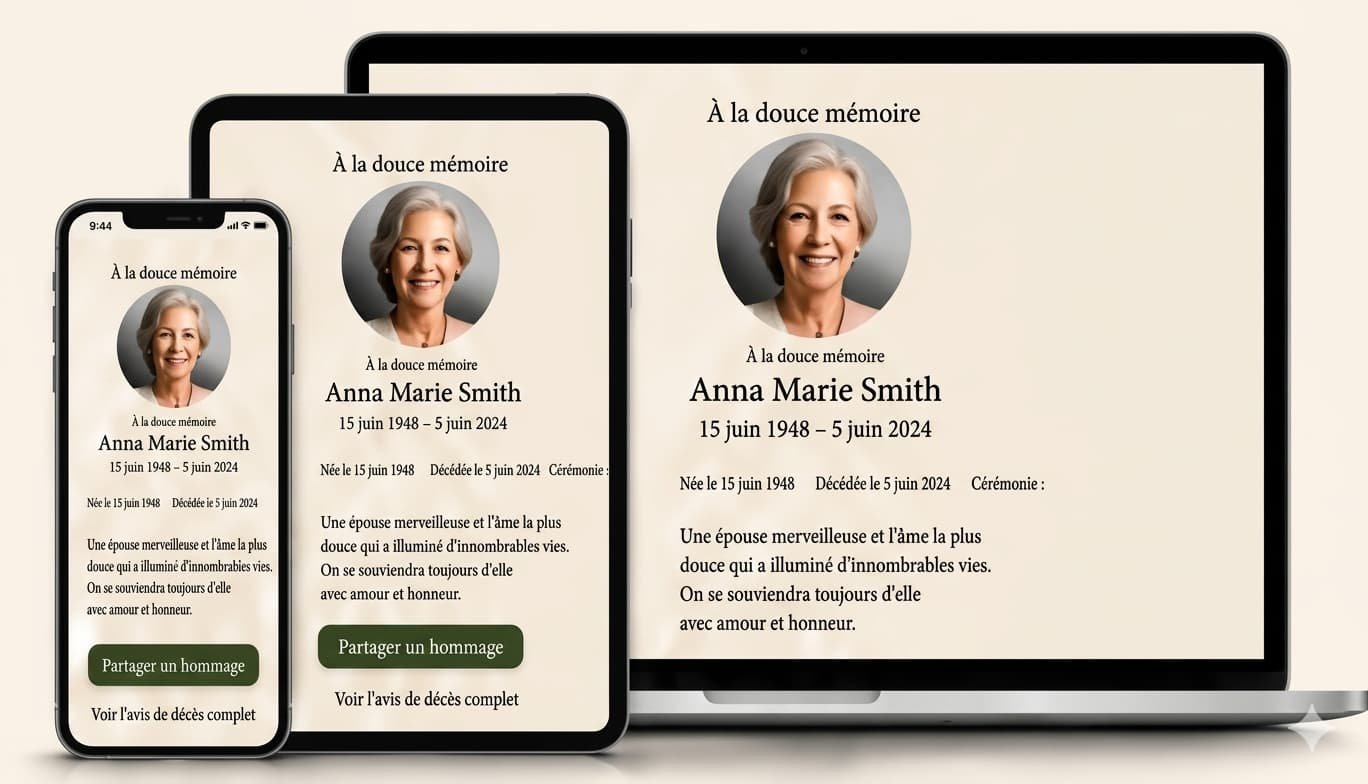 Memorial preview on all devices